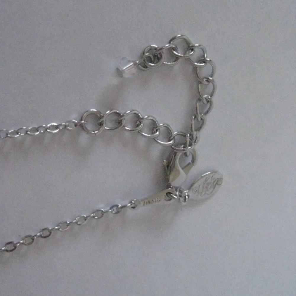 KIRKS FOLLY Clear Aurora Borealis Crystal Silver Tone Necklace - Picture 6 of 6